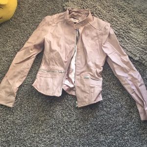 Pink leather coat